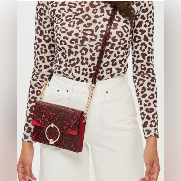 Topshop Selina Snake Print Crossbody Bag - Picture 1 of 13